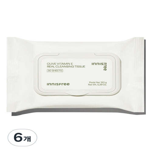 Innisfree Olive Vitamin E Real Cleansing Tissues 30 Sheets x 6