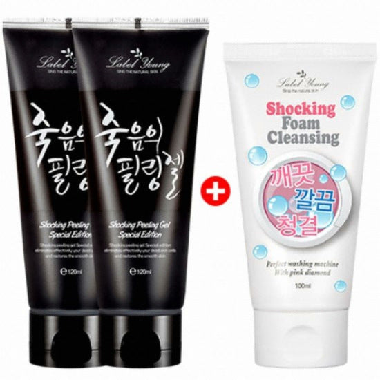 Label Young Shocking Death Peeling Gel & Shocking Foam Cleansing 3-Piece Set