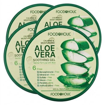 Foodaholic Calming & Moisture Aloe Vera 99% Soothing Gel 300ml (4 Packs)