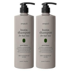 Simplio Biotin Hair Loss Care Green Breeze Shampoo 500ml (2-Pack)