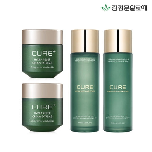 Kimjeongmoon Aloe Cure Extreme & Hydra Skincare Set (Cream 50g + Toner 130ml + Emulsion 130ml)