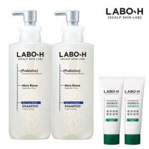 Labo-H Hair Loss Symptom Relief Scalp Cooling Shampoo Duo Set (400ml x2) + 2x 112ml Travel Shampoos
