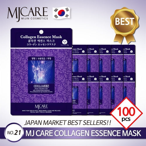 MJ Care Collagen Essence Mask Pack (100 Sheets)