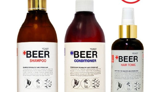 Homrose Premium Beer Yeast Hair Loss Relief 3-Piece Set (Shampoo, Conditioner, Hair Tonic)