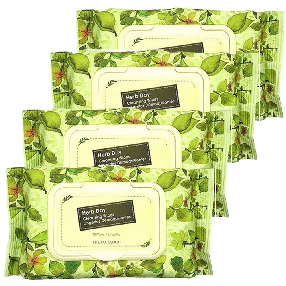 The Face Shop Herb Day Cleansing Tissue 70 Sheets (4 Packs)