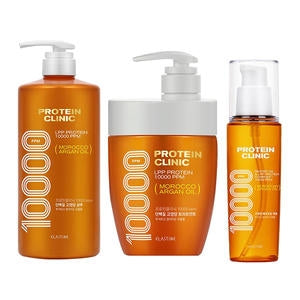 Elastine Protein Clinic High Nutrition Shampoo 1000ml, Treatment 700ml & Hair Serum 95ml Set