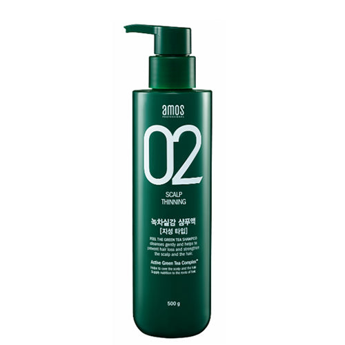 AMOS PROFESSIONAL Nokchasillgam Green Tea Real Sensation Anti-Hair Loss Shampoo for Oily Scalp 500ml