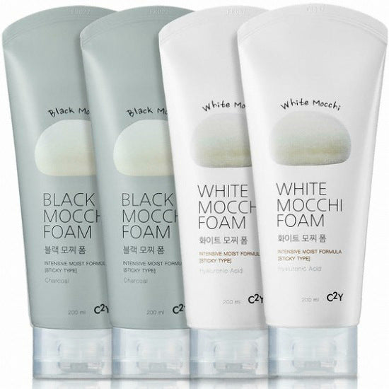C2Y Black & White Mochi Foam Cleanser 4-Piece Set