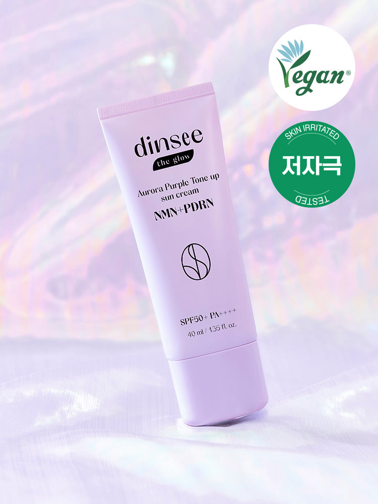 Dincy The Glow Aurora NMN PDRN Purple Tone-Up Sun Cream 40 ml