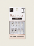 Too Cool For School 26Y Real Wear Coffin Nail Tips - Pale Silver Gradation (24 Count)