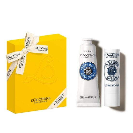 L'Occitane Shea Butter Hand Cream & Lip Balm Comfort Duo Set (Hand Cream 30ml + Lip Balm 4.5g)
