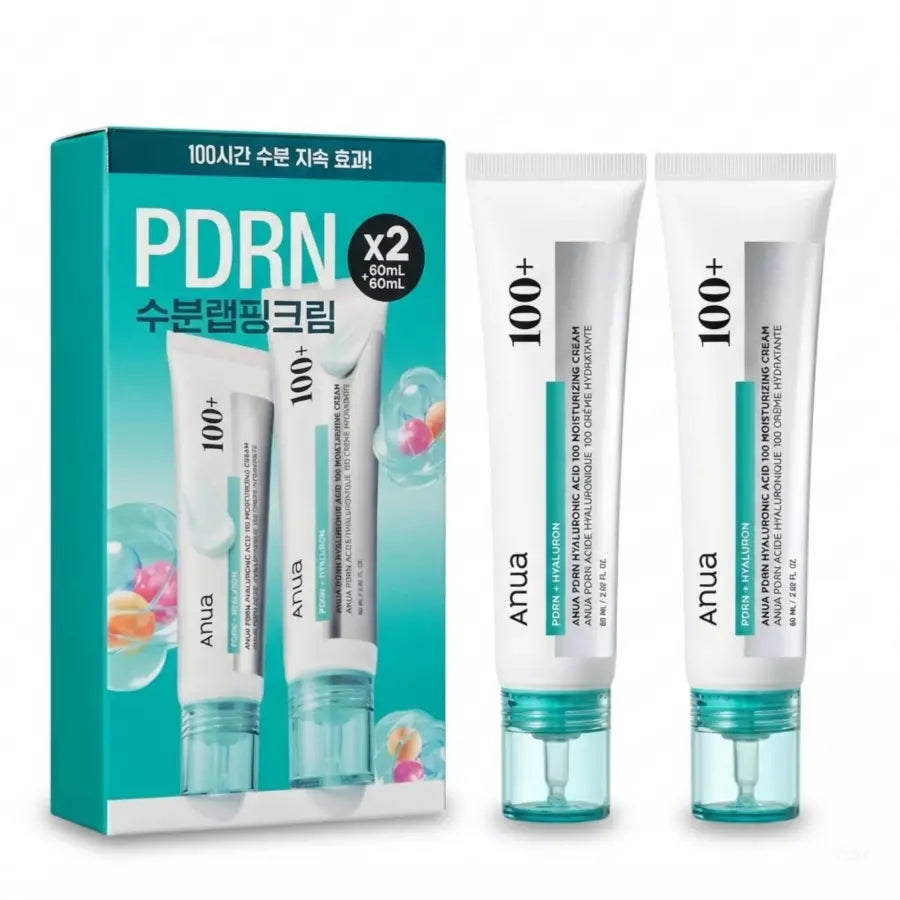 Anua PDRN Hyaluronic Acid 100 Moisture Cream 60ml (2 Pcs)