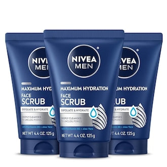 NIVEA MEN Maximum Hydration Deep Cleansing Face Scrub 125g x 3