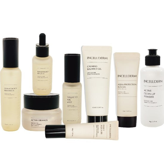 INCELLEDERM Dermatology EX 8-Piece Complete Skincare & Makeup Set