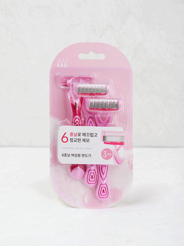 Daiso Women's 6-Blade Razor 3 Pieces