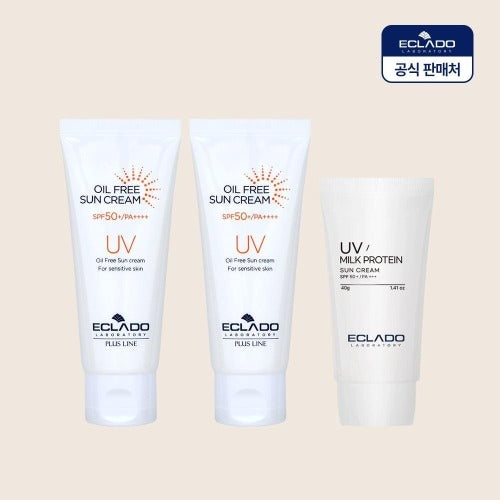 에끌라두 UV 오일프리 선크림70g 2개+밀크 프로틴 선크림40g 1개