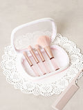 4-Piece Mini Makeup Brush Set with Mesh Pouch