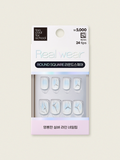 Too Cool For School 26Y Real Wear Nail Tips - Round Square #3 (Icing Blue, 24 Count)